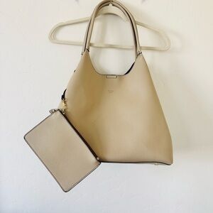 Tutilo New York Beige Tote Bag with Pouch